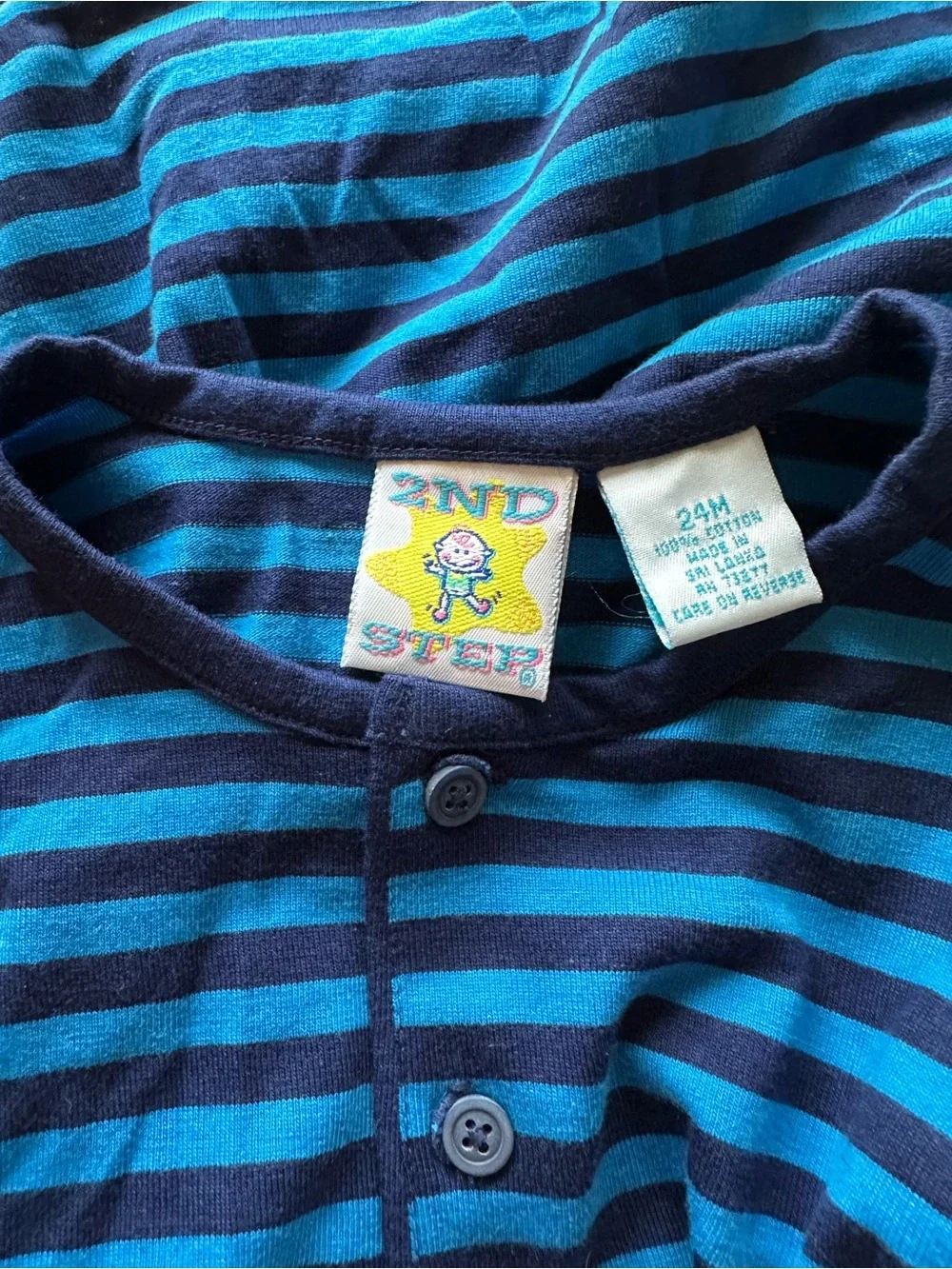 Second Step 24M NWT Fish Embroidered Cotton Shirt Button Front Y2K